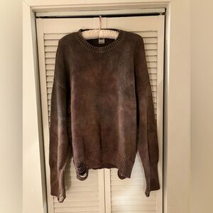 NSF Brown Distressed Knit Sweater